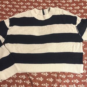 Divided Navy and Cream Striped Sweater